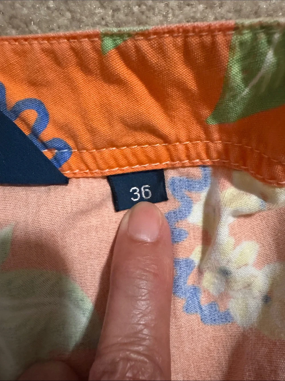 Vintage Polo Ralph  Lauren Hawaiian Ukulele Print Board Shorts Orange Resort-36